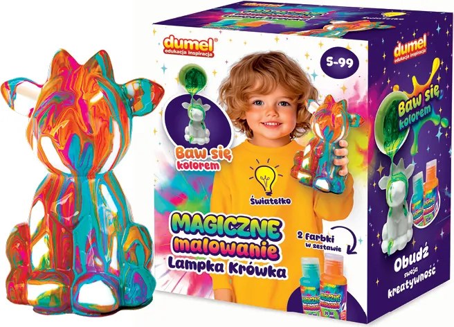 Magické maľovanie – Lampička Kravička | Kreatívna sada na výrobu lampy