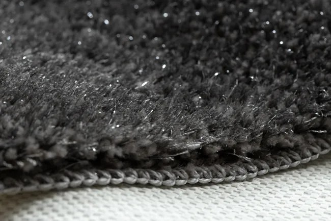 Kúpeľňový koberček SYNERGY glamour / lurex, sivý kruh