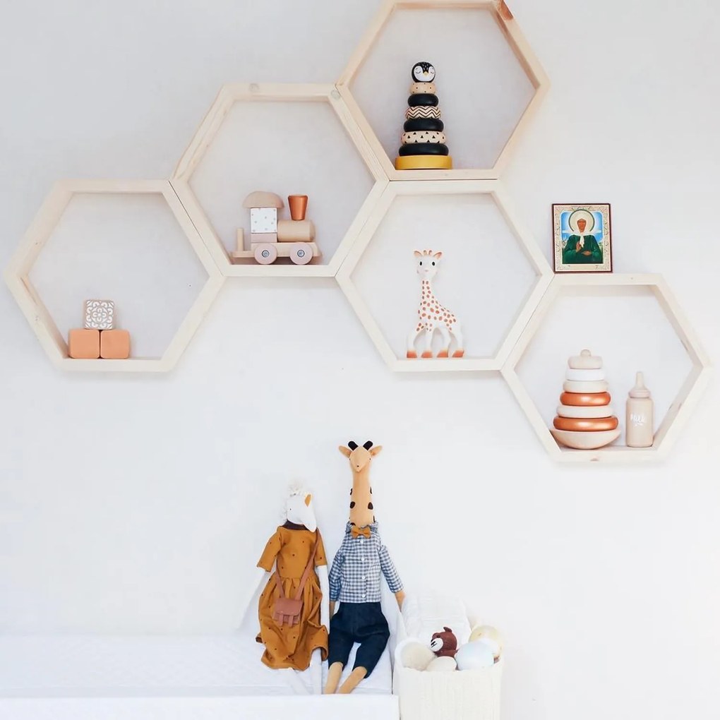 Súprava 5 ks nástenných poličiek RAF 36x31 cm svetlý orech