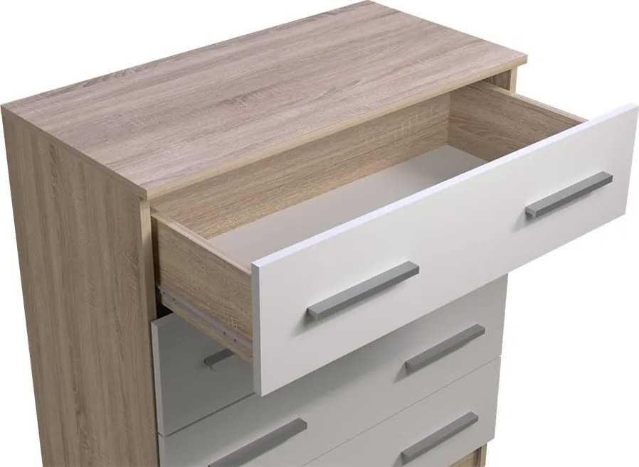 Komoda ORVILLE - dub sonoma/biela