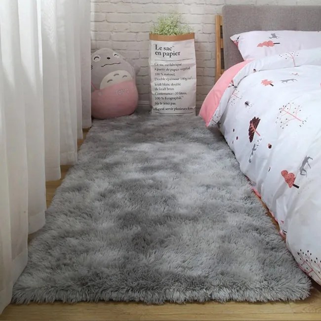 Protišmykový koberec SHAGGY ombré, svetlosivý