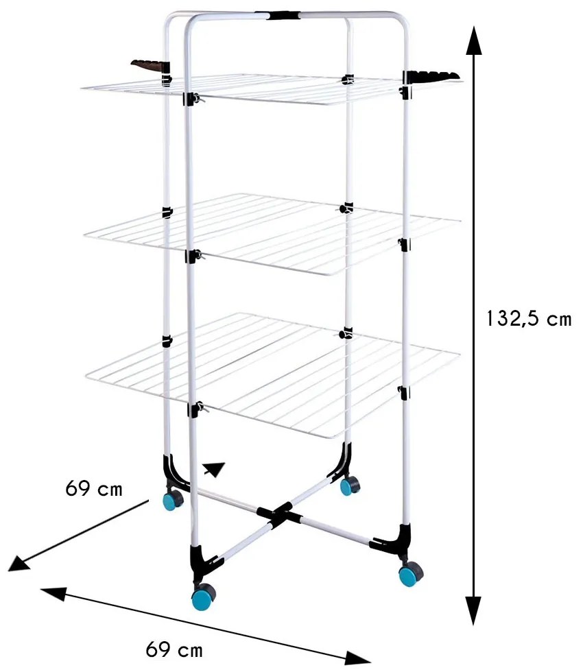 Sušiak na bielizeň na kolieskach 132 cm