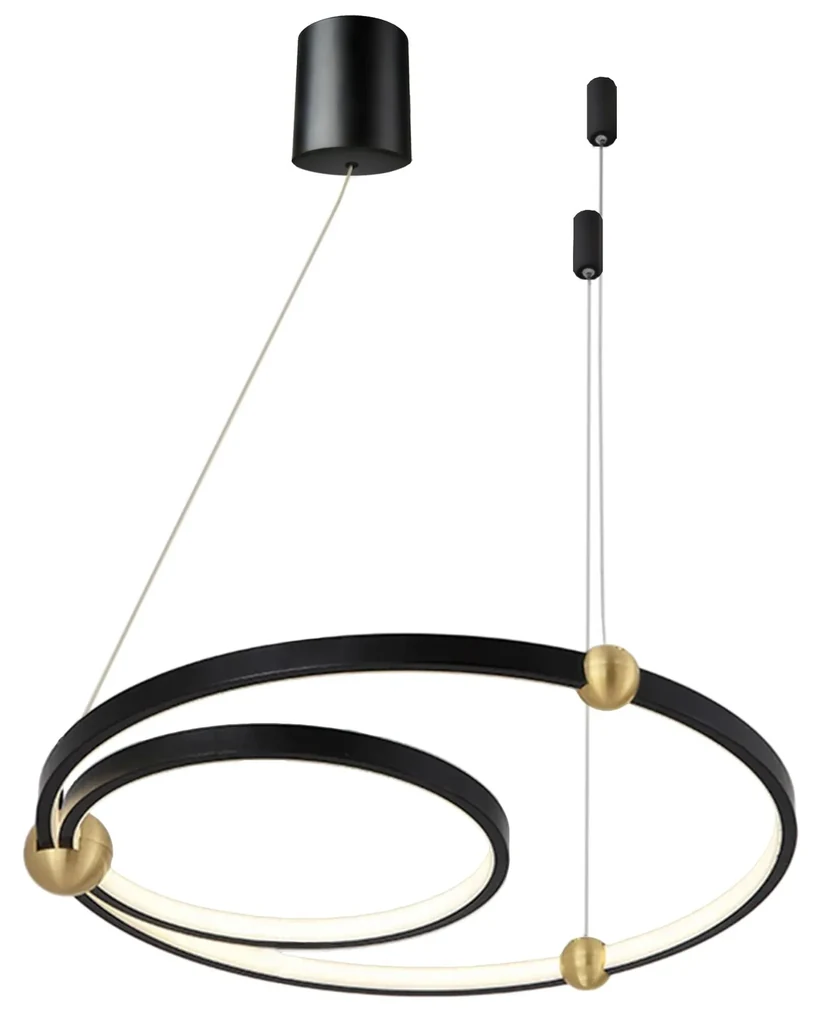 Toolight Toolight, LED závesné svietidlo Black Ring + diaľkové ovládanie APP692-30-50, čierna, OSW-06095