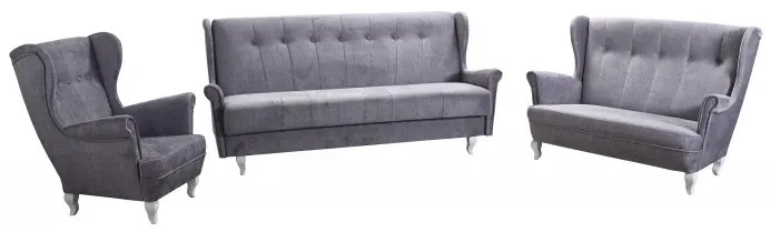 Sedacia súprava Royal 3R+2+1, sivá (Vogue 14/biele)