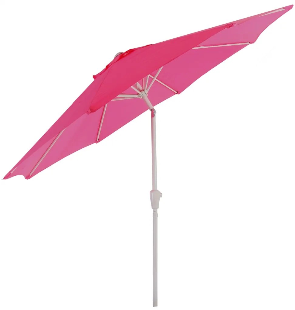 Slnečník N19 Ø 3m sklopný polyester/hliník - ružový