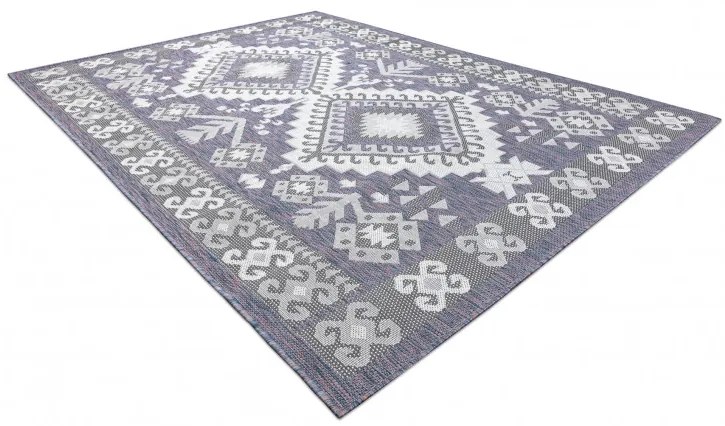 Kusový koberec Sion Sisal Aztec 3007 blue/pink/ecru – na von aj na doma, 140x190, modrá, chodba / predsieň, Dywany Łuszczów