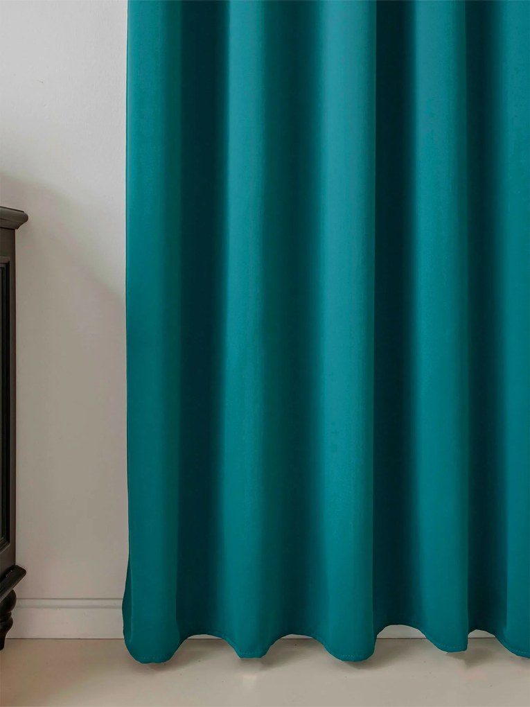 Blackout závesy Elias petrolejová – 140 × 250 cm (2 ks) - riasiaca stuha