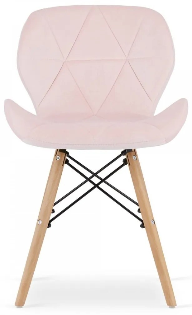 SUPPLIES LAGO Jedálenská velúrová stolička - ružová