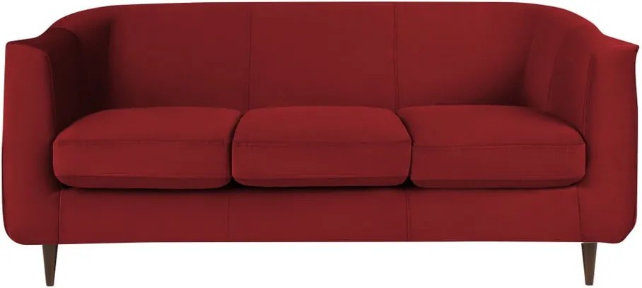 Červená zamatová pohovka Kooko Home Glam, 175 cm