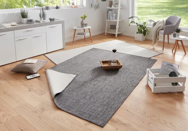 Obojstranný koberec Hanse Home Twin Miami sivý / krémový