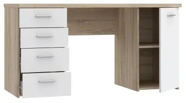 Písací stôl ARENO biela/dub sonoma