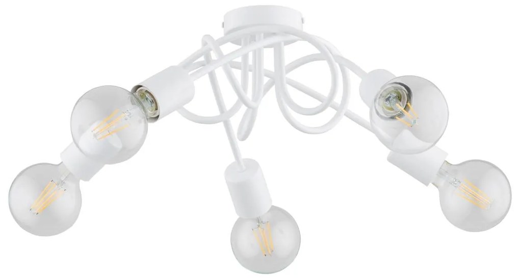 Prisadený luster INTER 5xE27/15W/230V biela