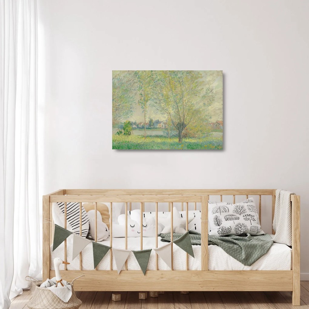 Sklenený obraz - Claude Monet, The Willows, reprodukcia (70x50 cm)