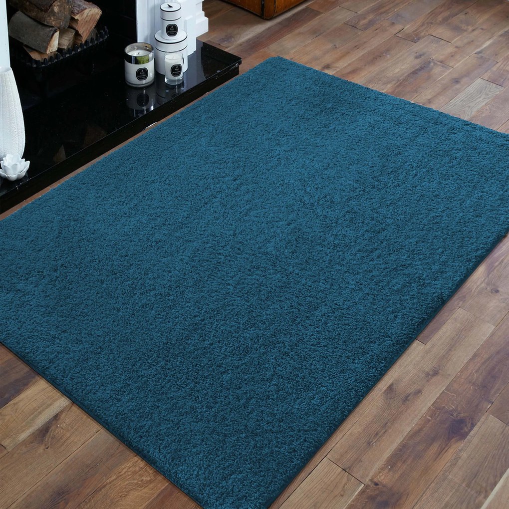 DY Tmavomodrý protišmykový shaggy koberec Camel Rozmer: 200x290 cm