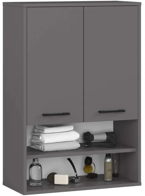 Kúpeľňová skrinka FIN H934 W64 2D 1P grafitová