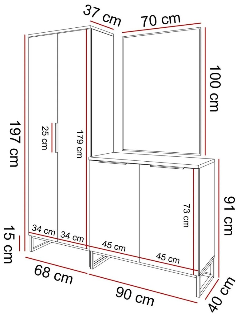 PREDSIEŇOVÁ STENA VALBO 4 DUB ARTISAN