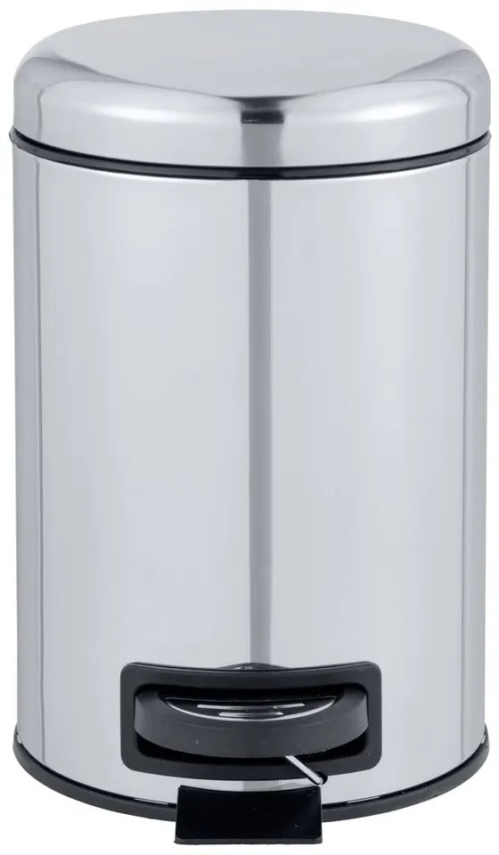 Pedálový odpadkový kôš v striebornej farbe Wenko Leman Shiny, 3 l