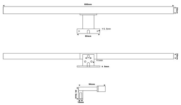 Top Light - LED Kúpeľňové osvetlenie zrkadla OREGON LED/9W/230V 60 cm IP44