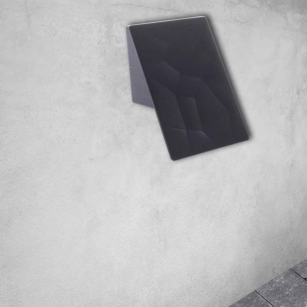 EUlight Exteriérové nástenné LED svietidlo Cracks, 1x LED 10w, tmavosivá
