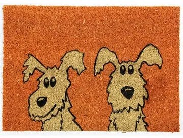 Rohožka Kokos Dvaja psi – na von aj na doma, 40x60, oranžová, chodba / predsieň, BO-MA