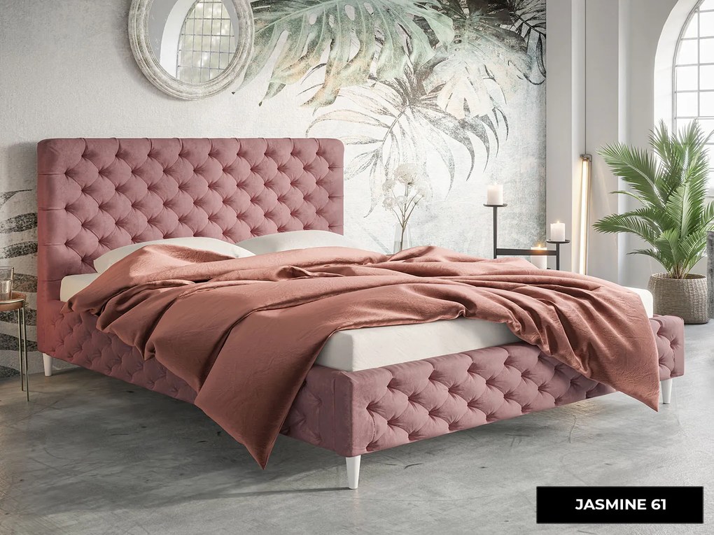 PROXIMA.store - Luxusná čalúnená posteľ EMMY ROZMER: 180 x 200 cm, FARBA NÔH: biela