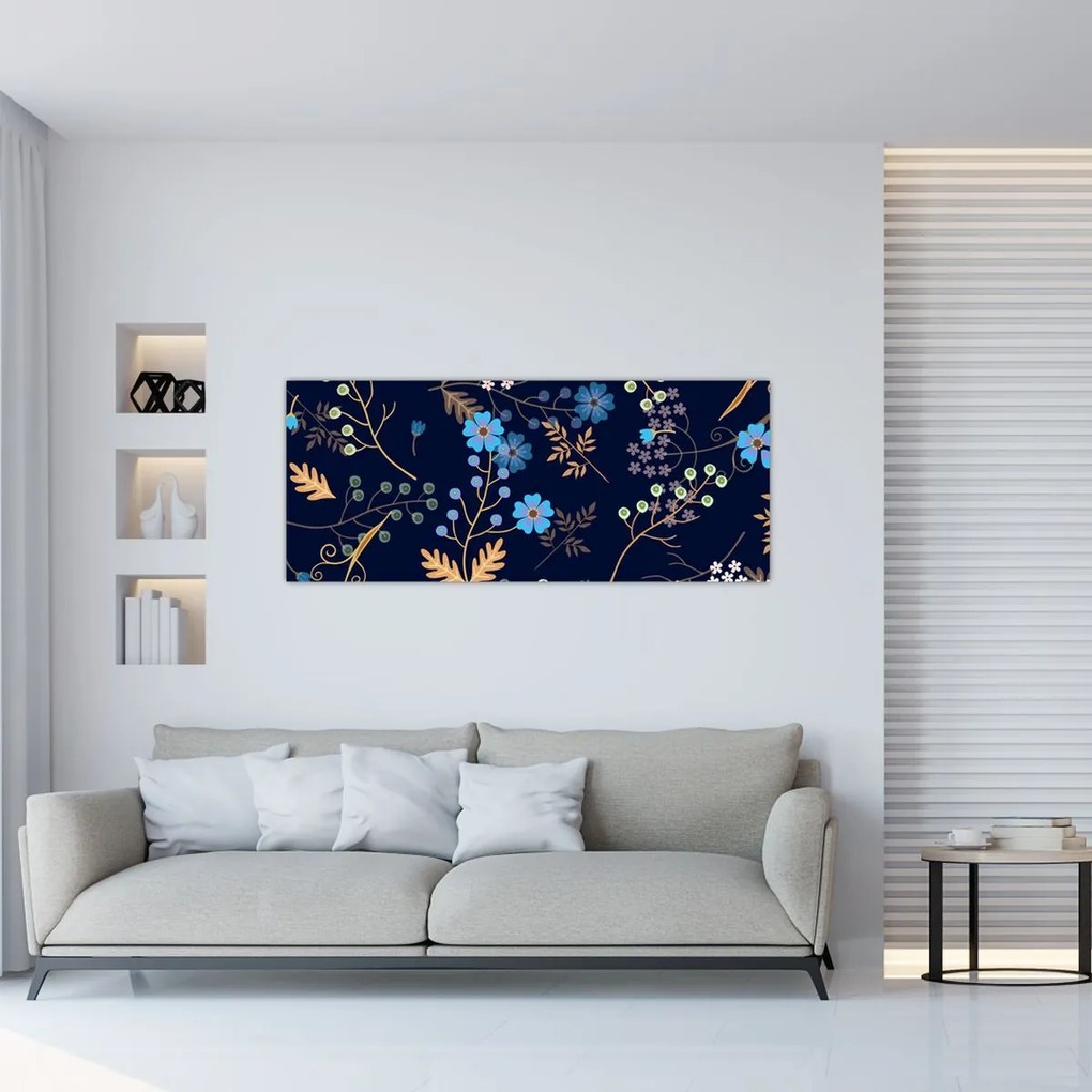 Obraz - Jesenné kvety (120x50 cm)