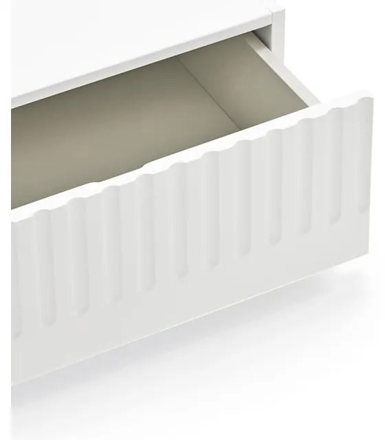 Biely konferenčný stolík s 2 zásuvkami Teulat Doric