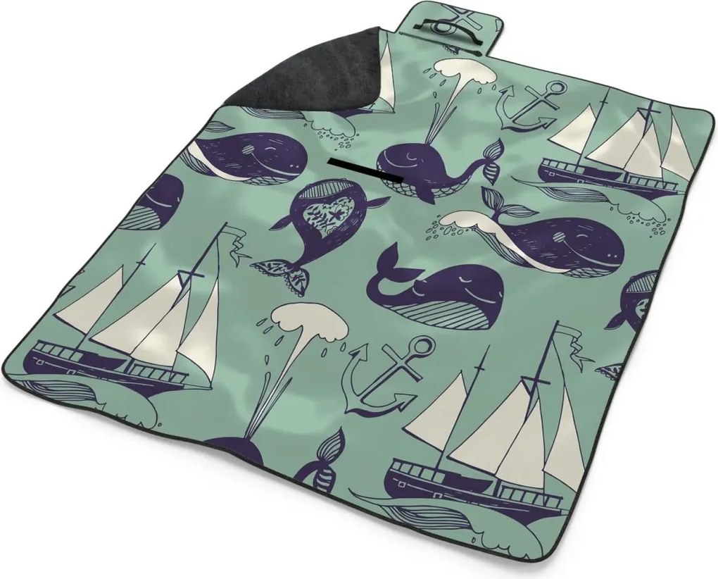 Sablio Plážová deka Veľryby: 200x140 cm