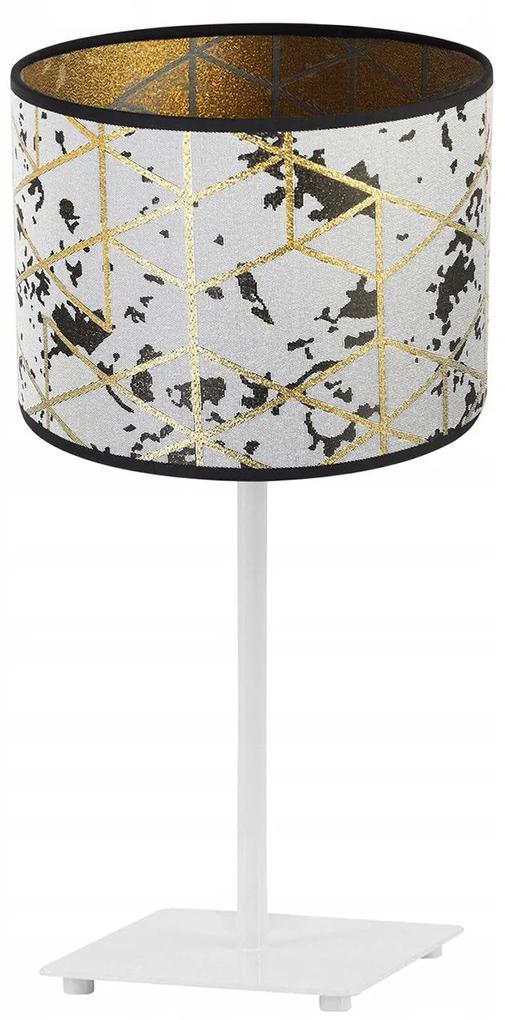 Stolná lampa Werona 5, 1x sivé textilné tienidlo so vzorom, (výber zo 4 farieb konštrukcie), g