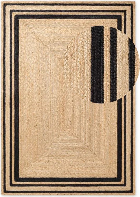 Koberec Hanse Home JUTTA prírodný / zlatý / čierny