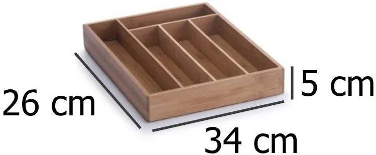 Zeller Present Bambusový organizér, príborník s 5 priehradkami ZELLER 34 x 26 cm