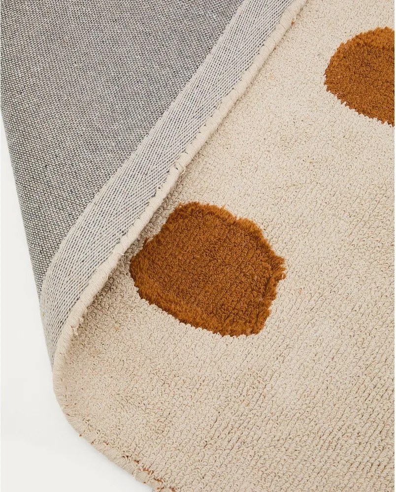 Krémový prateľný/ručne tkaný bavlnený detský koberec 90x150 cm Tandani – Kave Home