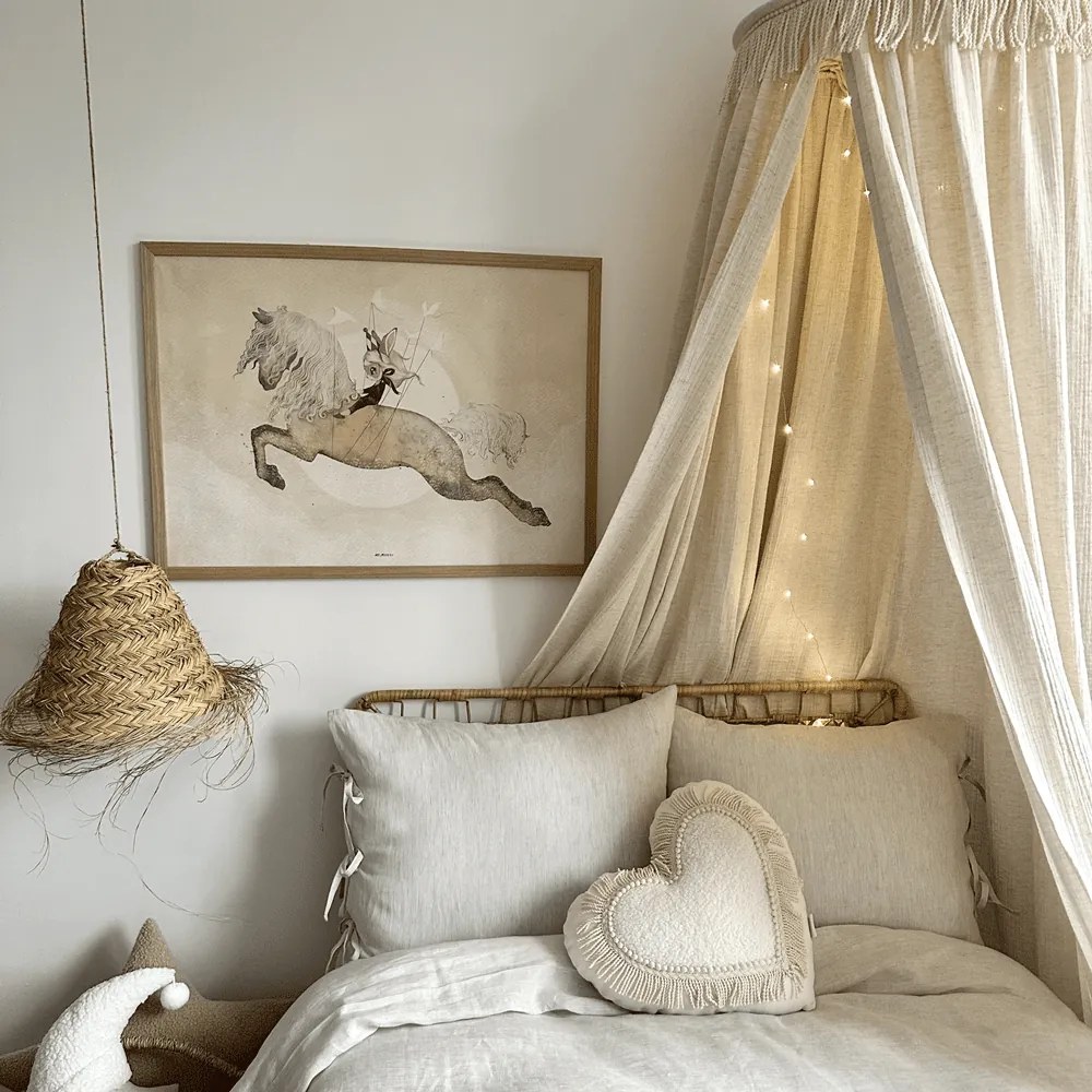 Vankúš srdca Boho vanilka 44cm