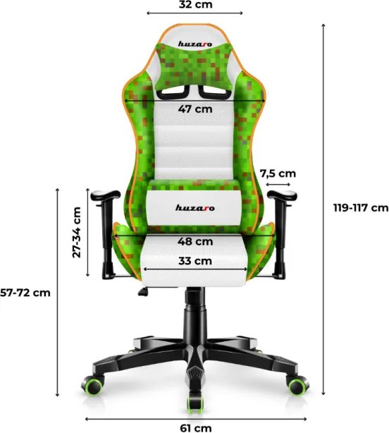 Detská herná stolička Ranger 6.0 Pixel White