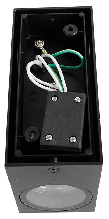 Sada 2 moderných nástenných svietidiel čiernych 2-žiarovkových IP44 - Baleno