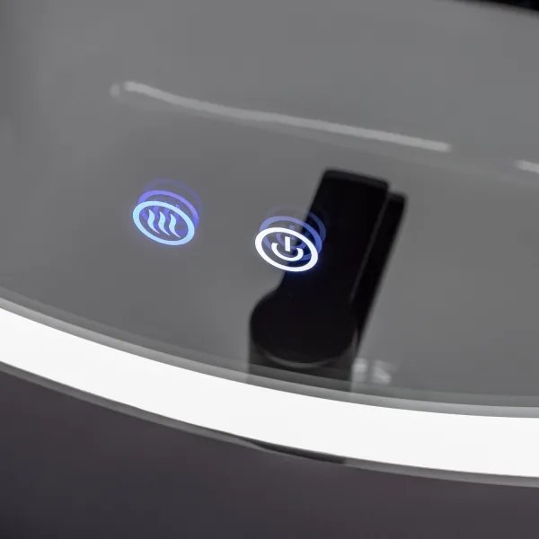 Brilagi-LED stmievateľné vyhrievané zrkadlo s podsvietením, hliníkový profil ALU PRO LED/18W/230V, priemer 60 cm, IP44, lesklý chróm