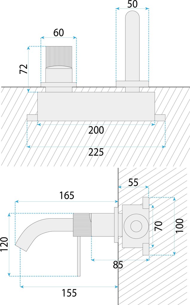 Rea Lungo Grip, podomietková umývadlová batéria, zlatá matná, REA-B7431