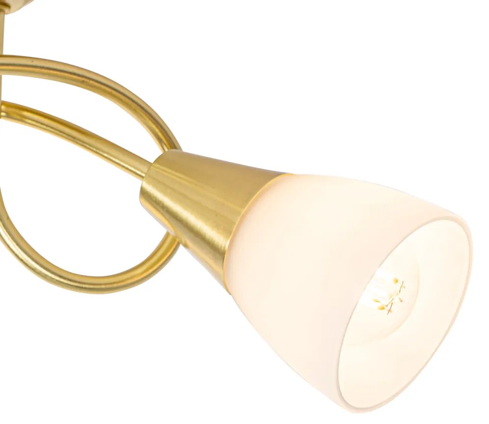 Klasické stropné svietidlo zlaté s opálovým sklom 3-svetlo - Inez