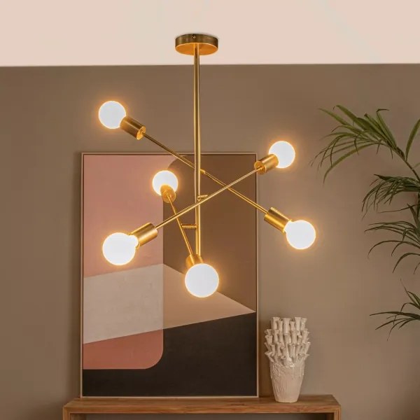 Lucide 21119/06/02 - Stropný luster na tyči LESTER 6xE27/40W/230V