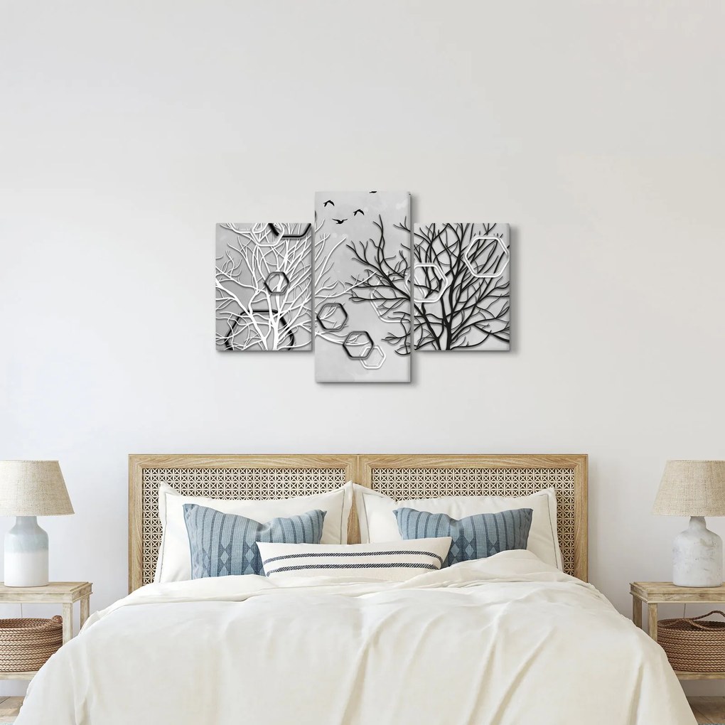 Abstraktný obraz so stromami (90x60 cm)