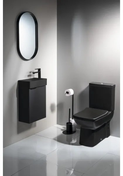 Aqualine - Stojan na toaletný papier a WC štetku SAMBA čierna