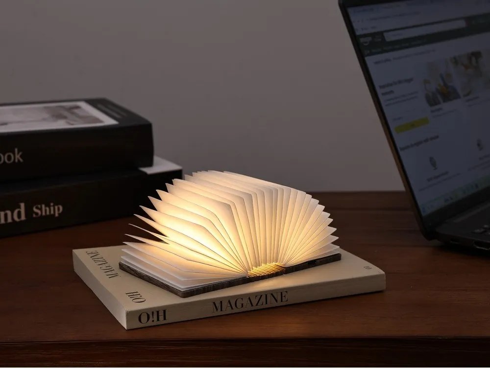 Biela prenosná svetelná dekorácia na USB BookLight – Gingko