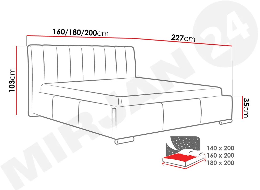 Manželská posteľ 160cm Mundano  (biela). Vlastná spoľahlivá doprava až k Vám domov. 1122586