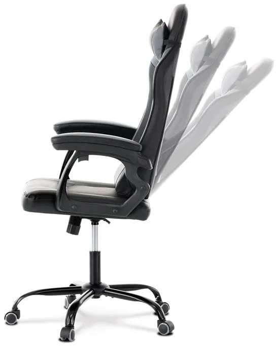 Autronic BONTEC Herné kreslo, hojdací mechanizmus, šedá ekokoža, KA-L626 GREY Farba: Červená