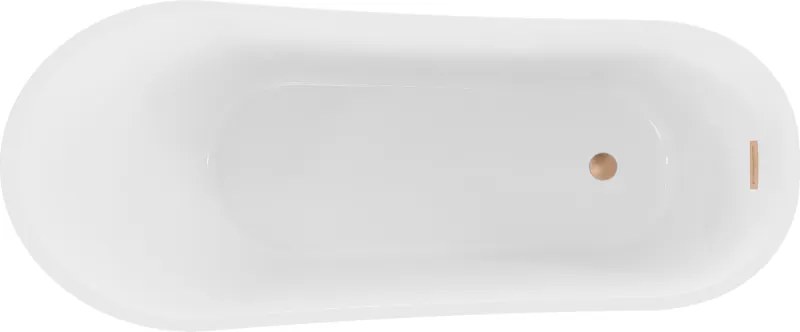Mexen Alta, voľne stojaca vaňa 170 x 75 cm, biela-čierna, zlatý prepad, 52141707575-G