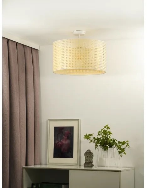 Duolla - Prisadený luster ROLLER RATTAN 1xE27/15W/230V pr. 45 cm béžová