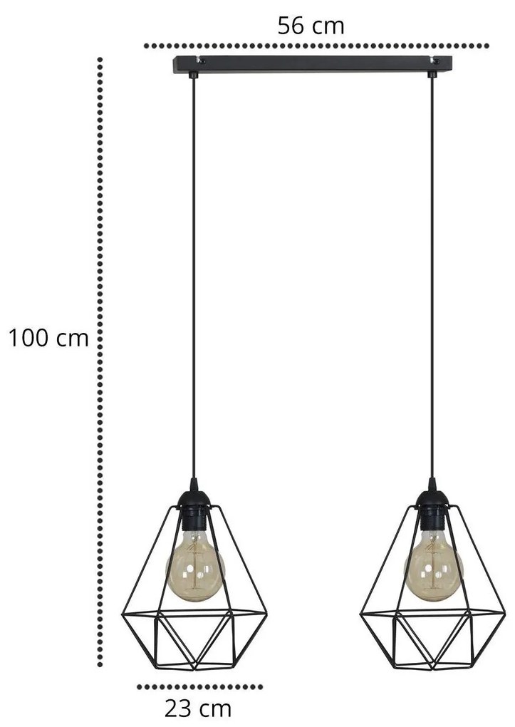 Závesné svietidlo FUSION, 2x drôtené tienidlo (výber z 3 farieb)