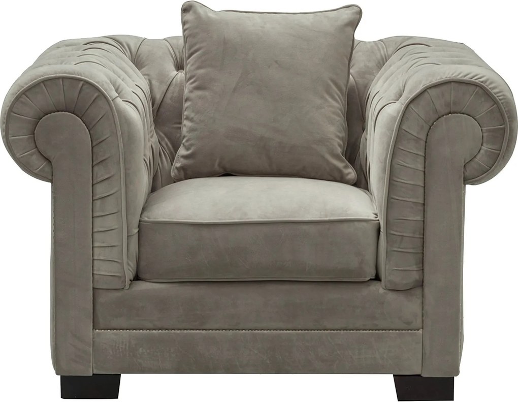 Kreslo Chesterfield Classic Velvet Dark Grey 118 x 96 x 77 cm