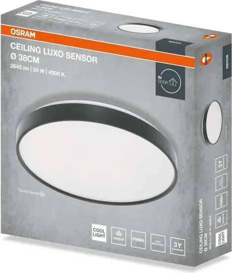 Osram - LED stropné svietidlo CEILING LUXO LED/24W/230V pr. 38 cm čierne