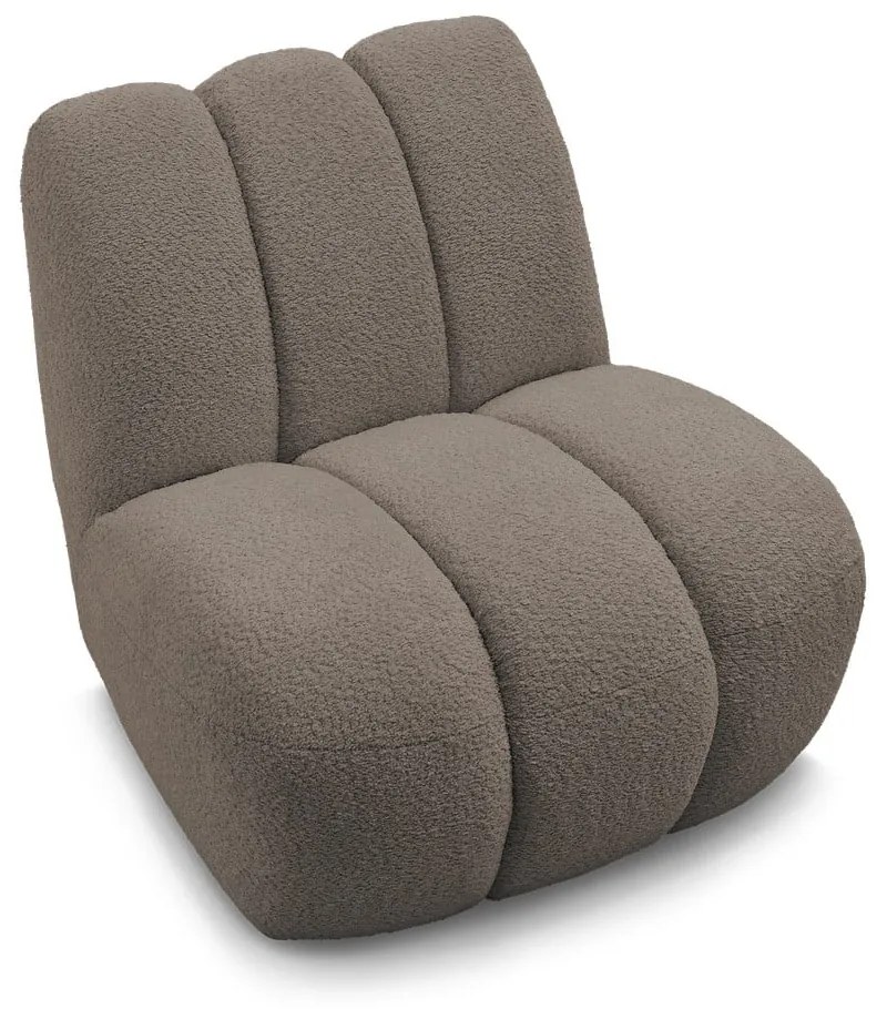 Taupe kreslo z textílie buklé Janissaire – Bobochic Paris